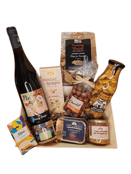 Panier garni avec vin rouge, harmonie des saveurs